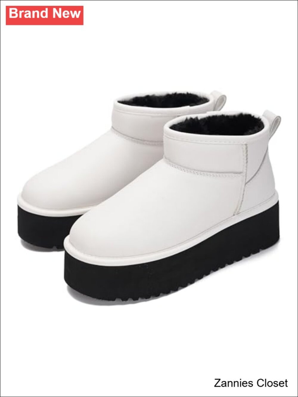 ✨ Genuine Suede Ankle Snow Boots Faux Fur Lined Platform Boots for Women